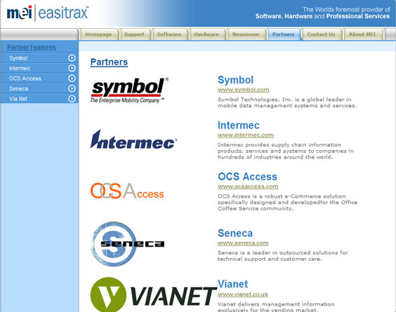 MEI Easitrax website