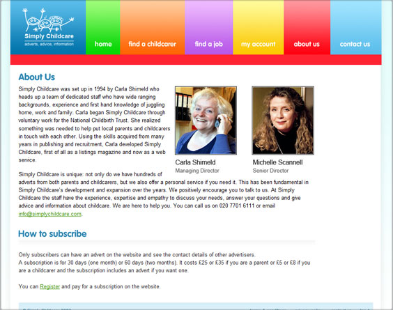 Simply Childcare website